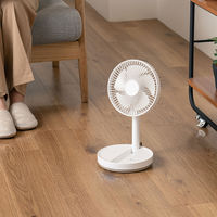ライフオンプロダクツ 折りたたみコードレスリビングファン 首振り機能付 ホワイト LCAF031-WH 1台
