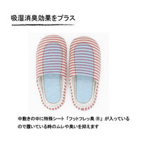 オクムラ 洗えるフトフレニットボーダースリッパ 成型チャールス 洗濯 Mサイズ レッド BLAA8904RE 1足