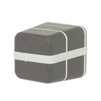 2段スクエアランチボックス ダークグレー LAKOLE/ラコレ