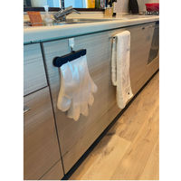 富士商 片手で装着できるワンタッチ ポリエチ手袋 黒クリップ付 キッチン使い捨てお掃除 F22070 1個(100枚入)（直送品）