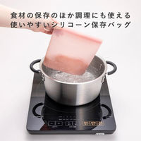 保存容器 シリコーンバッグ 薄型 700ml オールドラズベリー電子レンジ・冷凍・食洗機OK 1セット（1個×5）貝印