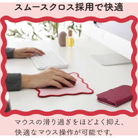 マウスパッド ウェーブデザイン ズレにくい 裏面ラバー ピンク MP-UK01PN エレコム 1個（直送品）