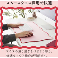 デスクマット マウス対応 ウェーブデザイン 大型 マウスパッド ズレにくい ピンク MP-UKDM01PN エレコム 1個（直送品）