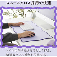 デスクマット マウス対応 ウェーブデザイン 大型 マウスパッド ズレにくい パープル MP-UKDM01PU エレコム 1個（直送品）