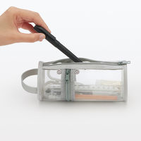 無印良品 ナイロンメッシュ縦でも横でも使えるペンケース 約直径７５×高さ１７７ｍｍ グレー 良品計画