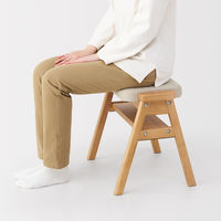 無印良品 再生ポリエステル混 木製スタッキングスツール ベージュ 幅４９．３×奥行３７×高さ４４ｃｍ 良品計画