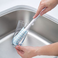 泡立つミニボトル洗い たためるハンドル ラックに収まる スリム ステンレスボトル・コップ洗いに1セット（1個×5）まめいた