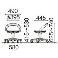 【設置込】イトーキ サポートスツール 背付 キャスター脚 モズグリーン PCK-1100PV-Q6 1脚（直送品）