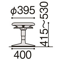 【設置込】イトーキ サポートスツール 背なし 円盤脚 ブラック PCK-1108PV-T1 1脚（直送品）