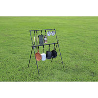 パール金属 ハンギングラック 2段 フック8個付 トレッカー フィールドハンガーラック キャプテンスタッグ 421277 1個（直送品）