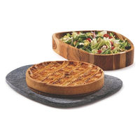 TRAMONTINA チーク皿 石蓋付き 31×25cm 13420/051 1個（直送品）