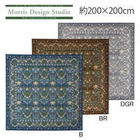 川島織物セルコン モリスデザインスタジオ いちご泥棒 ラグ 2000×2000mm ブラウン KF1709_40BR 1枚（直送品）