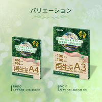 アスカ ラミネーター専用フィルム 再生PET A3 F4011 1箱(100枚)（直送品）
