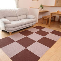 ワタナベ工業 吸着カーペット ループぴたマット 9枚入 30×30cm ローズ 1セット（9枚入×4）