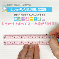 直線サポート定規 しっかり線ビキ 15cm ゼロスタート目盛り すべり止め加工 さくらんぼ SHJ-15-CH 1セット(1個×5)（直送品）