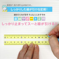 直線サポート定規 しっかり線ビキ 15cm ゼロスタート目盛り すべり止め加工 パイン SHJ-15-PI 1セット(1個×5)（直送品）