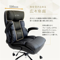 ネットフォース ダイン エグゼクティブチェア PUレザー 肘付 オフィスチェア ブラック DYN-1-AW-BK 1脚（直送品）