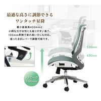 Netforce ウェルビー ファブリックチェア 肘付 ヘッドレスト付 オーシャンブルー WLB-2AH-AW-BL 1脚（直送品）