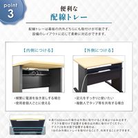 ネットフォース ワークプロ スチール デスク 幅800×奥行600×高さ720mm ブラック×ナチュラル WPD-H086-AW-NA 1台（直送品）