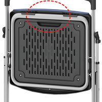 【軒先渡し】アイリスチトセ 水平スタッキング折りたたみチェア　トリプルクッションタイプ　ブルー/ブラック　1脚　パイプ椅子　折り畳みイス（直送品）
