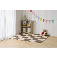 アイリスオーヤマ マット ジョイントマット 30×30cm 厚み2cm リバーシブル JMRV-39 モカブラウン/ベージュ 1セット(9枚入)