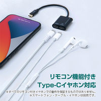 ナカバヤシ TypeーC　PD対応　イヤホン変換ケーブル　ブラック SADーCE05PBK 1個