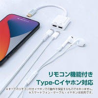 ナカバヤシ TypeーC　PD対応　イヤホン変換ケーブル　ホワイト SADーCE05PW 1個