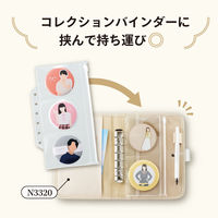 リヒトラブ リヒト myfa 推し活 バインダー キーホルダー 缶バッチ PVC製 ファスナーポケットリフィル 3分割 N3362 1組（直送品）