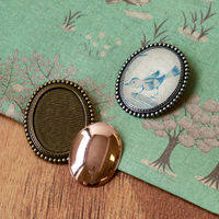 日本紐釦貿易(Nippon Chuko)NBK 銅板付き アンティークデザイン ブローチ台 だ円 〈小〉 W41×H50mm 徳用5個入 ア（直送品）