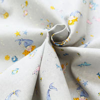 日本紐釦貿易(Nippon Chuko) 人魚姫 リストストーリーシリーズ プリント生地 シーチング ネイビー 巾約108cm×1mカット（直送品）