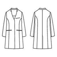 LAURA ASHLEY（ローラアシュレイ） ドクターコート レディス 長袖 ホワイト／バイオレット L LW104-16 1枚（直送品）