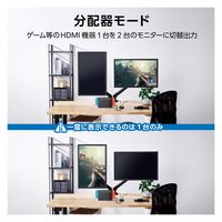 HDMI 切替器 2入力1出力/1入力2出力 双方向切替 セレクター DH-SW8KBD21BK/E エレコム 1個（直送品）