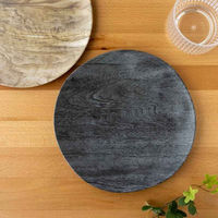 1956レストラン・サプライ プレート 22cm 木目調 ブラック Planta プランタ プラスチック 432542 1個（直送品）