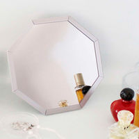 パラデック スタンド&ウォールミラー 八角形ミラー SSサイズ 15×15cm オクタム シルバー 450686 1個（直送品）