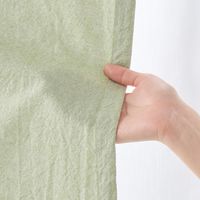 無印良品 綿洗いざらし平織ノンプリーツカーテン 幅１００×丈１０５ｃｍ用 グリーン 1セット（1枚×2） 良品計画