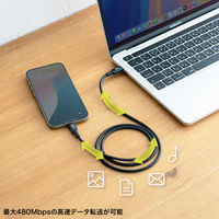 サンワサプライ USB2.0 TypeーC シリコンケーブル（PD240W・1m・ブラック） KUーCCPES10BK 1本