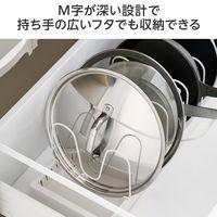 フライパンスタンド 鍋蓋スタンド シンク下 収納 ラック 伸縮式 ホワイト KAWKPTPNWH エレコム 1個（直送品）