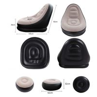 武興商事 エアーソファー オットマン付 室内 リビング 寝室 家族 子供 男女ネイビー 100399 1個（直送品）