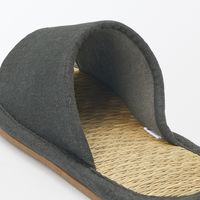 無印良品 イ草スリッパ 前あき ＸＬ ２６．５～２８ｃｍ用 チャコールグレー 良品計画