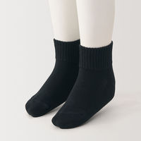 無印良品 キッズ 足なり直角 ショート丈靴下（３足組） キッズ１５～１９ｃｍ オフ白・グレー・黒 良品計画