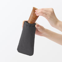 無印良品 リンクルナイロン 片手で開くフラットポーチ ダークグレー Ｍ 約１０．３×１８．５ｃｍ 良品計画