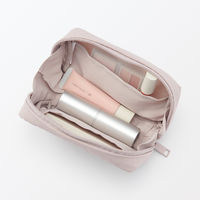 無印良品 リンクルナイロン 大きく開くポーチ ピンク Ｍ 約１５×９×４．５ｃｍ 良品計画