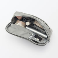 無印良品 リンクルナイロン 大きく開くポーチ グレー Ｌ 約１８×１１．５×７ｃｍ 良品計画