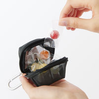 無印良品 ナイロンメッシュ コンパクトポーチ 黒 約７×６ｃｍ 良品計画