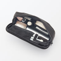 無印良品 リンクルナイロン 大きく開くポーチ ダークグレー Ｌ 約１８×１１．５×７ｃｍ 良品計画