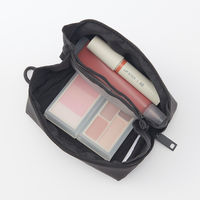 無印良品 リンクルナイロン 大きく開くポーチ ダークグレー Ｓ 約１１×６×３．５ｃｍ 良品計画