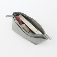 無印良品 リンクルナイロン マチ付きポーチ グレー Ｓ 約１６．５×１１×６ｃｍ 良品計画