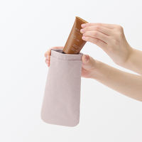 無印良品 リンクルナイロン 片手で開くフラットポーチ ピンク Ｍ 約１０．３×１８．５ｃｍ 良品計画