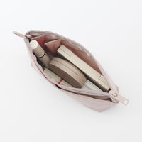 無印良品 リンクルナイロン マチ付きポーチ ピンク Ｍ 約２１×１３．５×６ｃｍ 良品計画