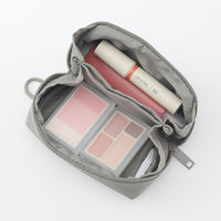 無印良品 リンクルナイロン 大きく開くポーチ グレー Ｓ 約１１×６×３．５ｃｍ 良品計画